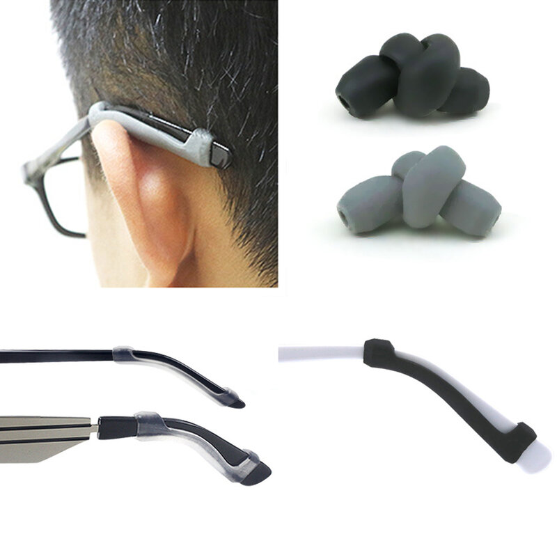 عالية الجودة نظارات شفافة مكافحة زلة سيليكون الأذن هوك معبد تلميح حامل العين نظارات اكسسوارات لينة