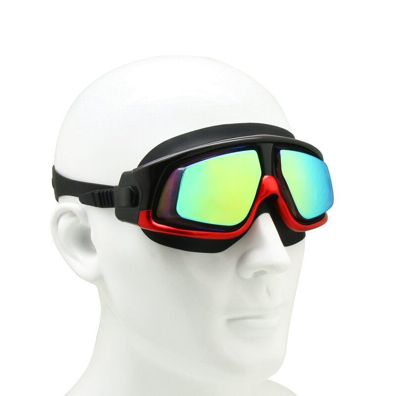 نظارات السباحة ذات الرؤية الكبيرة ، قصر النظر ، طول النظر ، نظارات رياضية مائية ، بعد النظر ، قناع النظر القريب ، سدادات الأذن المضادة للضباب