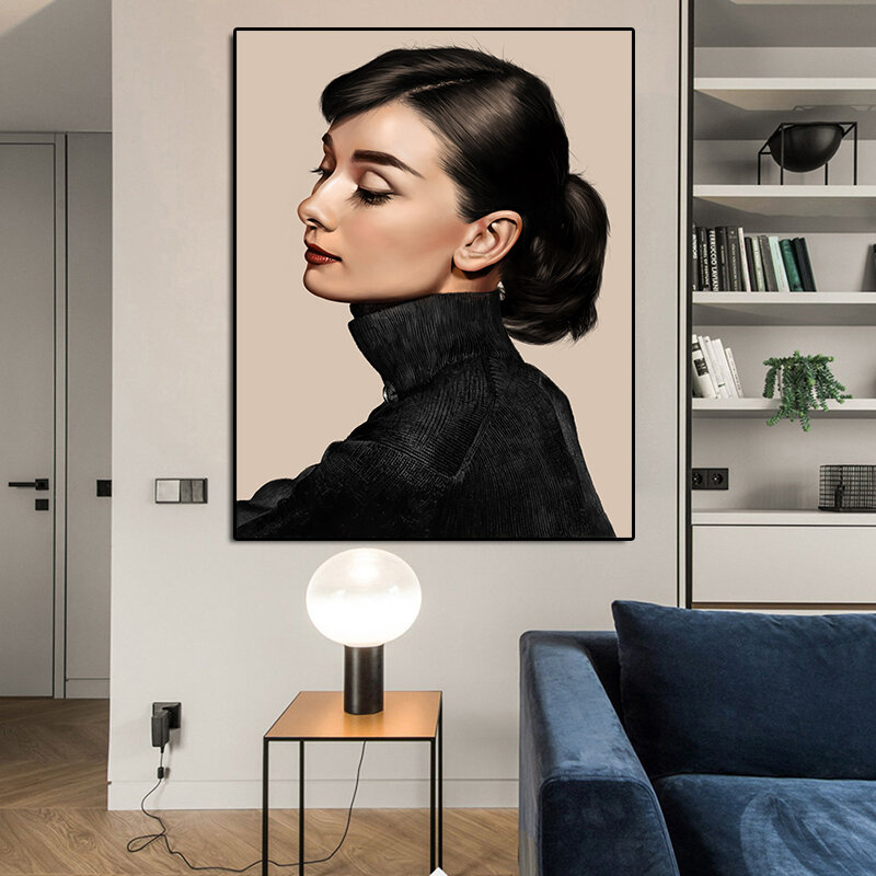 هيبورن الحديثة مجردة النفط اللوحة المشارك يطبع حائط لوح رسم الفن وحدات جدار صورة لغرفة النوم ديكور المنزل