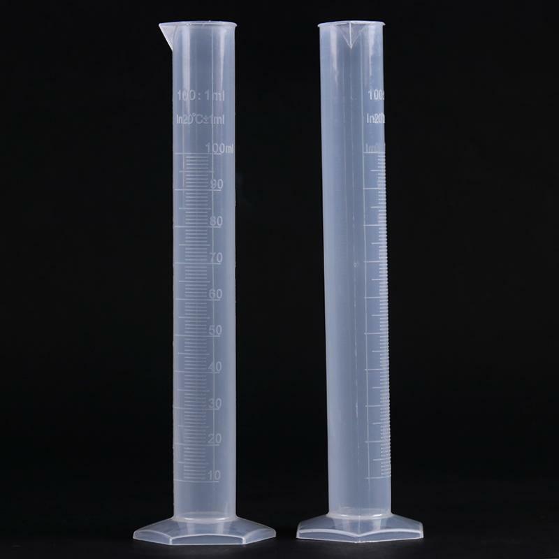 شفاف قياس البلاستيك تخرج اسطوانة البلاستيك اختبار التجربة أنبوب السائل مختبر أداة 10/ 25/ 50/ 100 /250 /500 /1000 مللي