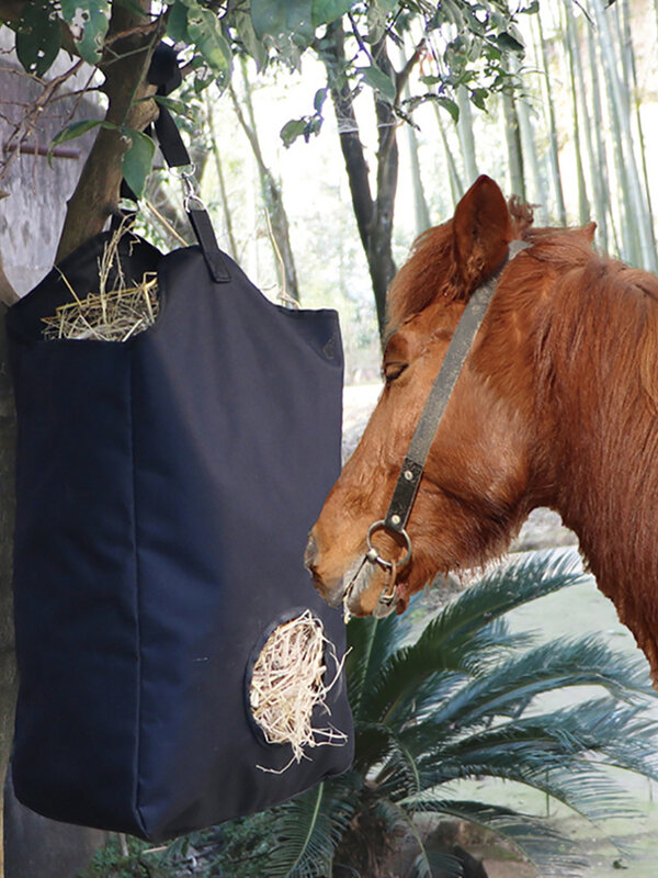 الحصان القش حقيبة بطيئة تغذية حقيبة مقاوم للماء أكسفورد القماش كبير المغذية حقيبة يوم كامل تغذية الحصان معدات مزرعة الفروسية لوازم
