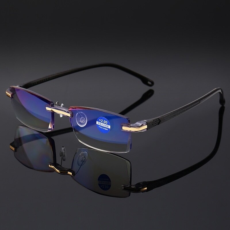 2021 مكافحة الضوء الأزرق حجب بدون إطار مربع القراءة نظارات للقراءة النساء الرجال مكافحة التعب الشيخوخي مكافحة التعب نظارات