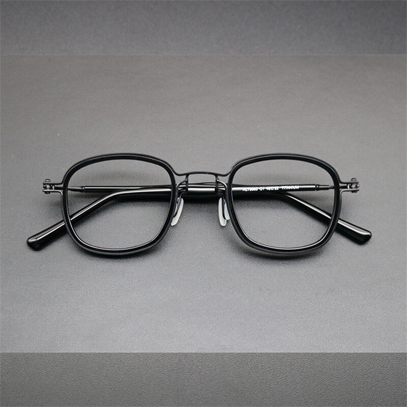 Sqaure التيتانيوم الرجعية نظارات قصر النظر الإطار اليابانية اليدوية Readiing للرجال النساء النظارات وصفة Gafas oculos دي غراو
