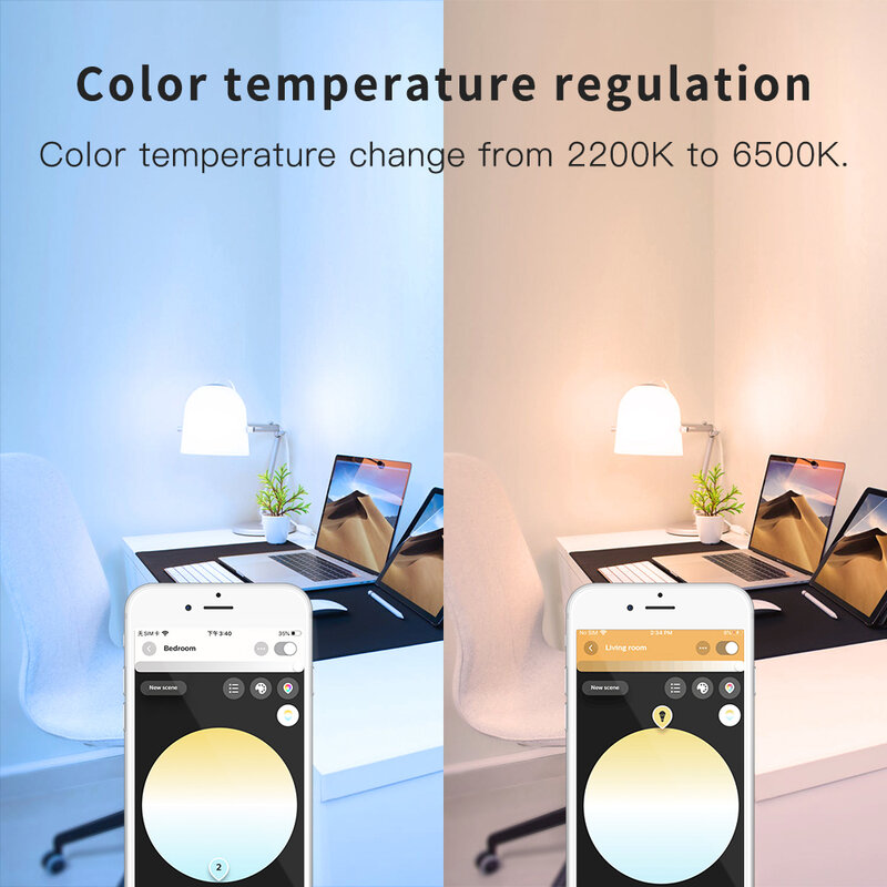 زيجبي 3.0 جليدوبتو RGBCCT 6 واط LED ضوء لمبة برو E26/ E27 تغيير لون للديكور الداخلي غرفة نوم غرفة المعيشة المطبخ App