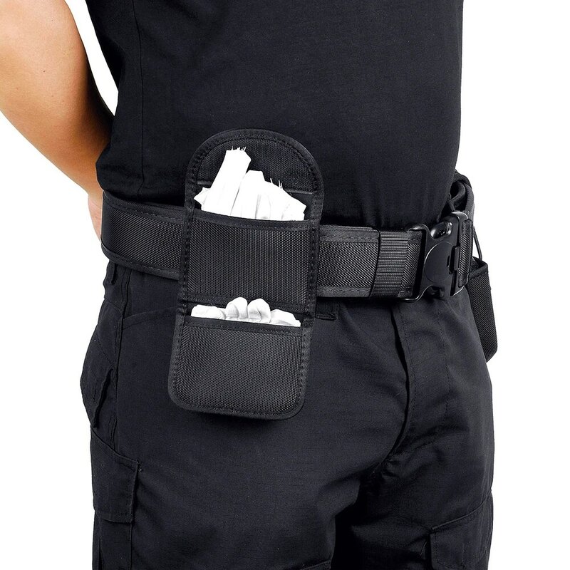 نايلون مزدوج قفاز الحقيبة الشرطة رجال الاطفاء EMS EMT الإسعاف الطبية قفازات المتاح حامل لمدة 2 و 2.25"