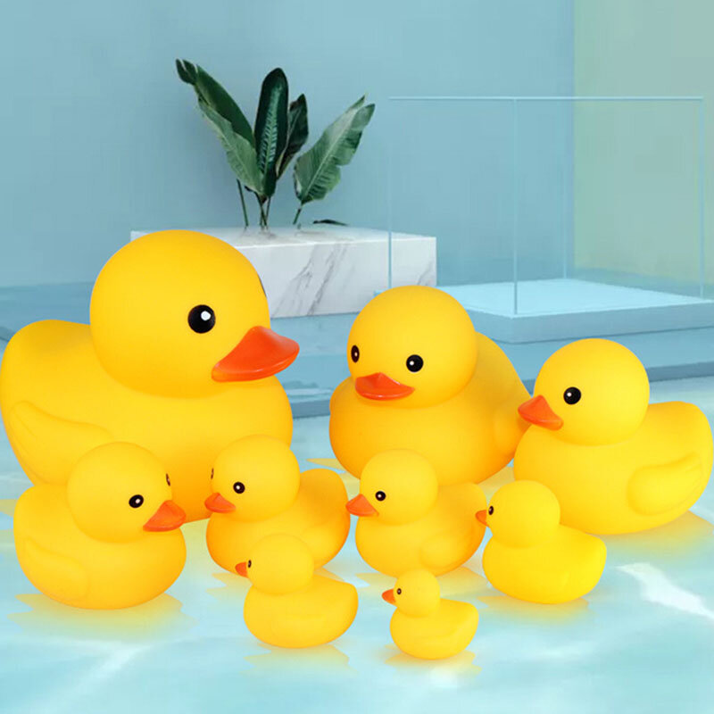 لطيف بطة صفراء صغيرة مع ضغط الصوت حمام لعبة لينة المطاط تعويم البط لعب حمام لعبة متعة هدايا للأطفال أطفال طفل