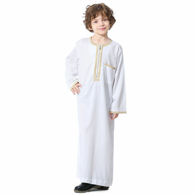 مسلم السعودية العربية الأولاد رداء ديشداشا الاطفال عباية قفطان الصلاة الإسلام ملابس طويلة الأكمام ثوب الشرق الأوسط في سن المراهقة دبي