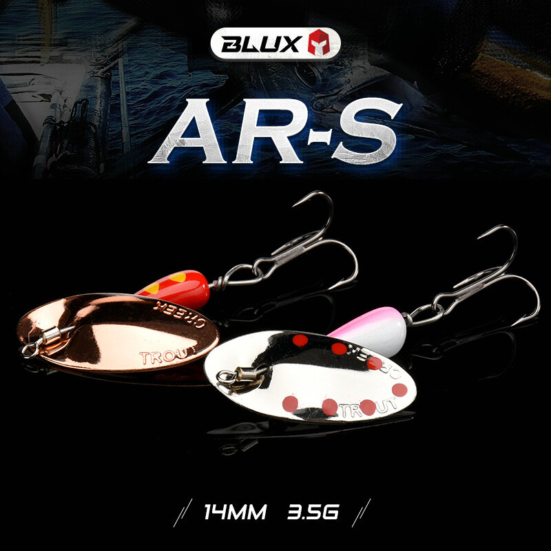 BLUX AR-S بليد الدورية سبينر 3.5g المعادن إغراء النحاس الصلب الاصطناعي ملعقة الطعم النحاس المياه العذبة الخور سمك السلمون المرقط الصيد
