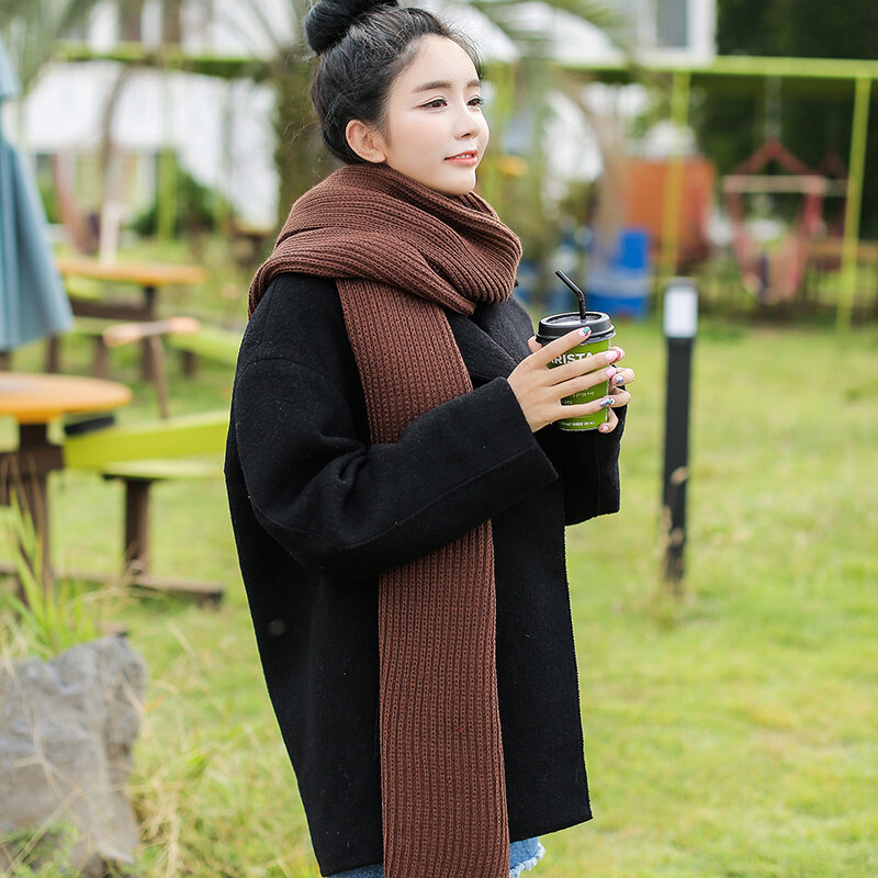 2021 وشاح المرأة الشتاء النسخة الكورية من البرية طويلة سميكة الشتاء محبوك الصوف القطن