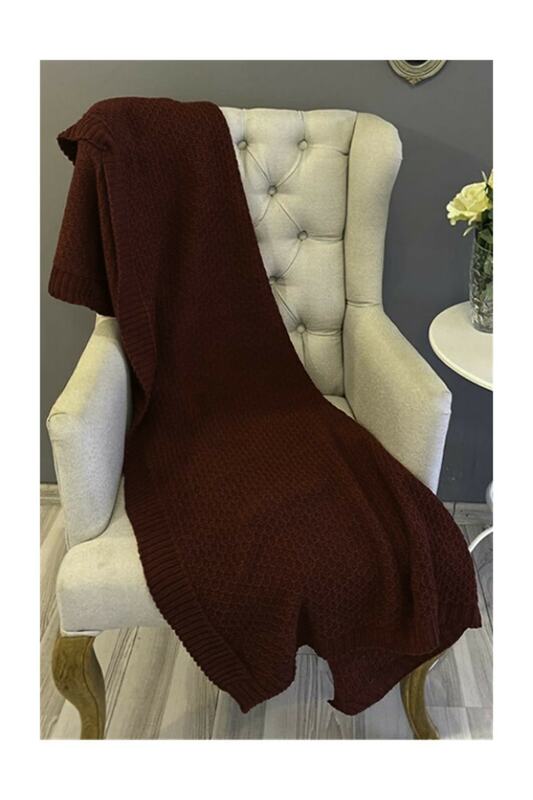 Burgundy Knitwear Mesh Shoulder Shawl