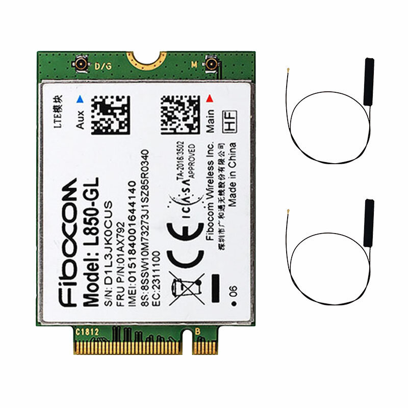 وحدة لاسلكية Fibocom ، بطاقة M.2 ، ThinkPad X395 X1 كربون Gen6 X280 T580 T480s L480 X1 ، Yoga Gen 3 L580 L580 ، 01AX792 ، 4G LTE