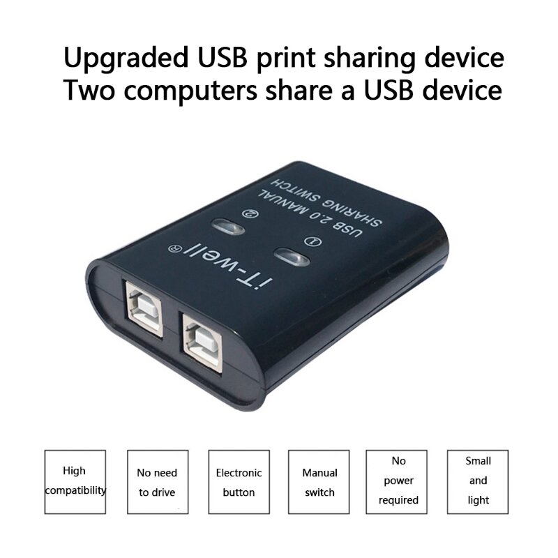 موزع تبديل لتقاسم البيانات يدويًا بمنفذ USB محول نقل بيانات 2 في 1 مهايئ مهايئ مهايئ مهايئ كفم