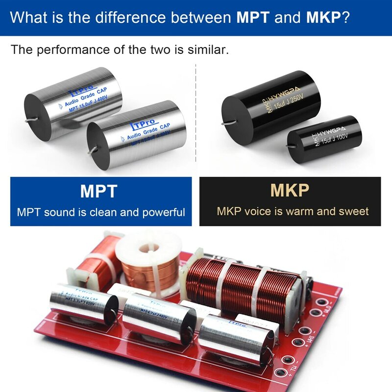 2 قطعة MPT MKP 400 فولت مكثف HIFI محوري حمى كروس اقتران تردد مقسم للصوت مكثف السمعية