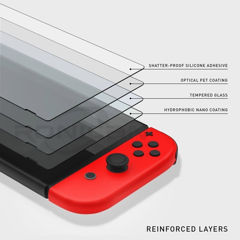 واقي شاشة من الزجاج المقوى 9H لجهاز Nintendo Switch Lite ، 3 عبوات ، فيلم شاشة