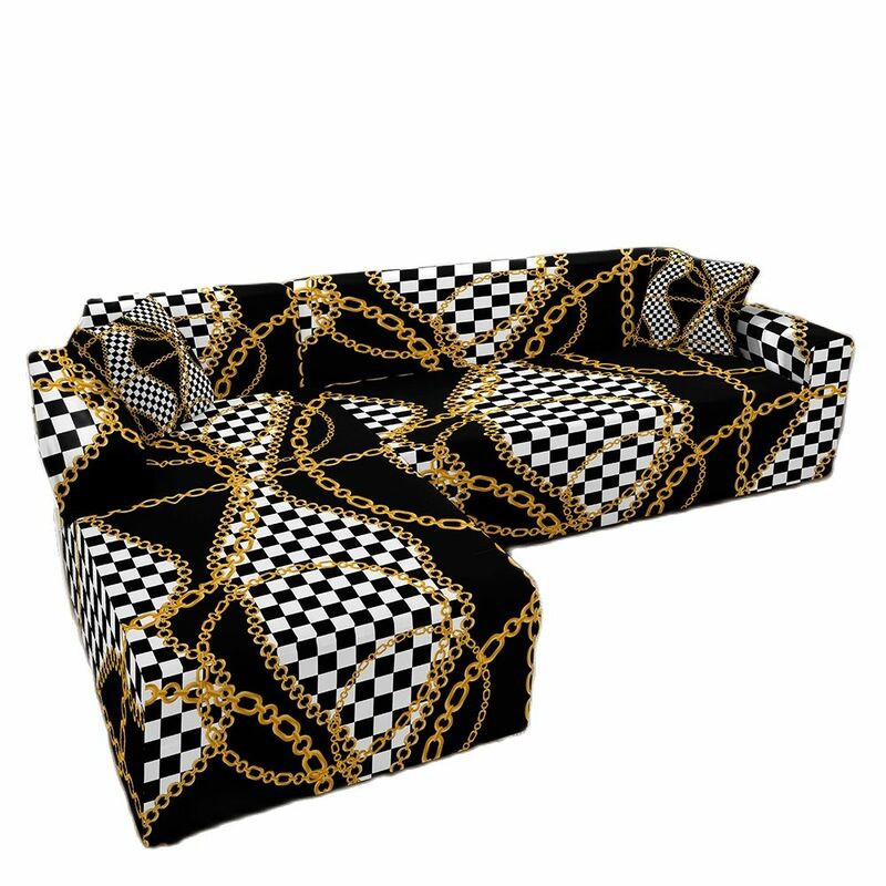 الفاخرة الذهب سلسلة مرونة الزاوية غطاء أريكة s لغرفة المعيشة غطاء أريكة L شكل أريكة تحتاج شراء 2 قطع تمتد غطاء أريكة