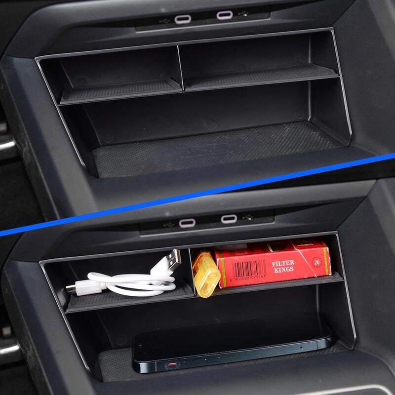 صندوق مسند الذراع المركزي للسيارة لـ VW Golf 8 2020 ملحقات داخلية تستيفها منظم وحدة التحكم المركزية أسود