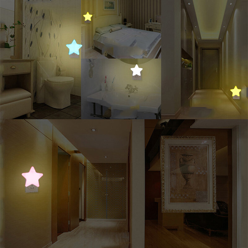 مصباح LED صغير ليلي الاستشعار التحكم في توفير الطاقة الديكور ضوء الليل للأطفال المعيشة Roombedroom الإضاءة المقبس مصباح