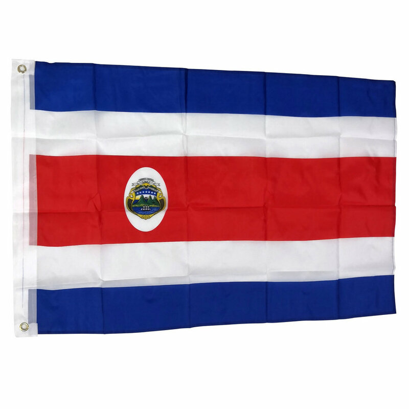 علم كوستاريكا 90x150 سنتيمتر معلقة أعلام كوستاريكا الوطنية البوليستر UV تتلاشى مقاومة راية للزينة