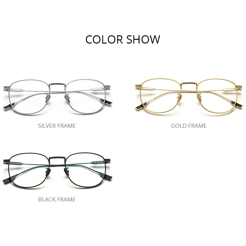 FONEX التيتانيوم النقي النظارات الإطار النساء Vintage قصر النظر المستديرة البصرية وصفة النظارات الإطار الرجال 2020 جديد تيتان نظارات 8517