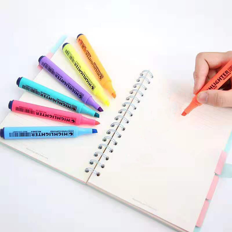 اليابانية سعة كبيرة قلم مضيء قلم مضيء الصلبة لون الماء ملاحظة عدد القلم طالب حزمة من 8