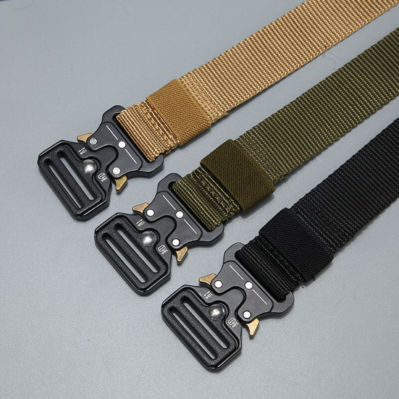 FRALU حزام الرجال في الهواء الطلق الصيد المعادن التكتيكية حزام متعددة الوظائف سبيكة مشبك جهاز ملاحة عالي الجودة فيلق سير من القنب للرجال