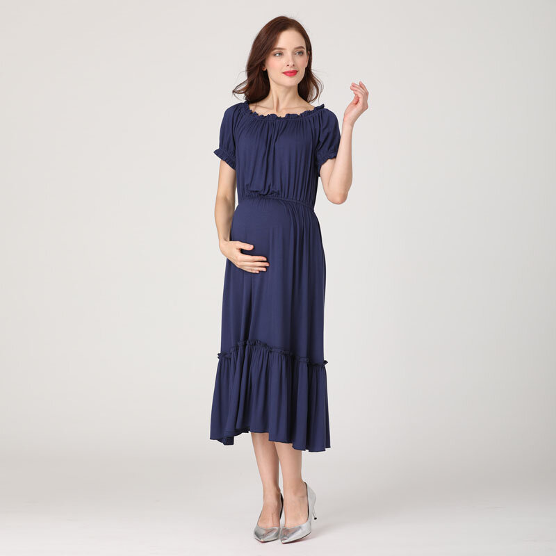 عاطفة-فستان حمل مكشوف الكتفين للنساء الحوامل ، ملابس أمومة مثيرة ، أنيقة ، جديدة