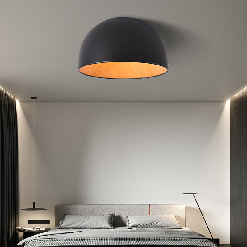 الحديث بسيط الخشب LED الثريا ضوء شرفة الممر الإبداعية الخشب داخلي مصباح غرفة نوم الإنارة الأبيض أو الأسود الألوان
