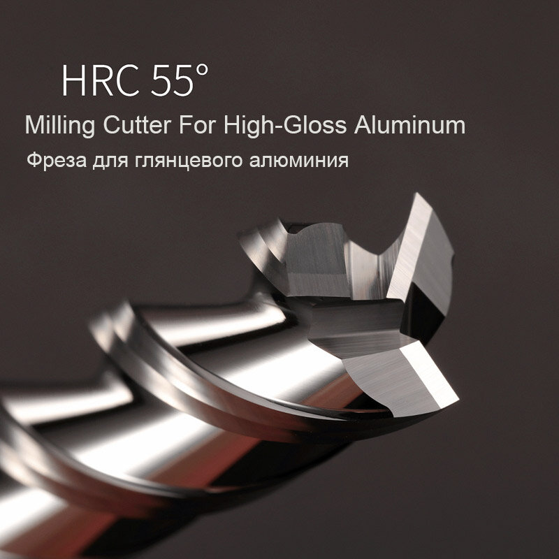 HRC55 3 الناي كربيد نهاية مطحنة الألومنيوم الاكريليك القاطع Endmills Cnc أدوات تعدين الخشب النحاس 4 2 3 1 مللي متر 6 مللي متر 8 مللي متر قاطعة المطحنة