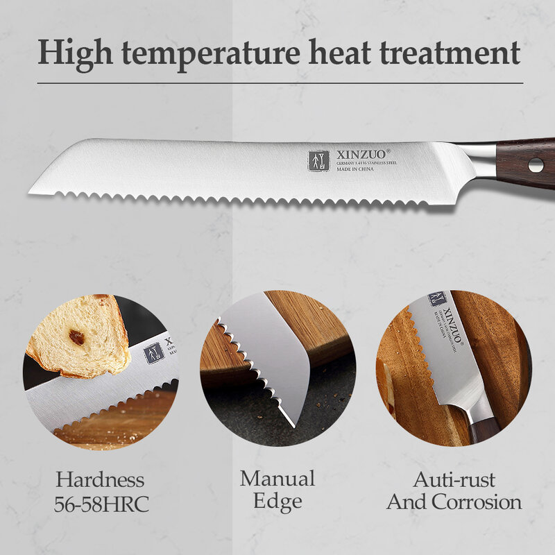 XINZUO أدوات المطبخ 6 قطعة سكين المطبخ مجموعة فائدة الساطور الشيف الخبز الفاكهة Santoku السكاكين الفولاذ المقاوم للصدأ سكين المطبخ مجموعات