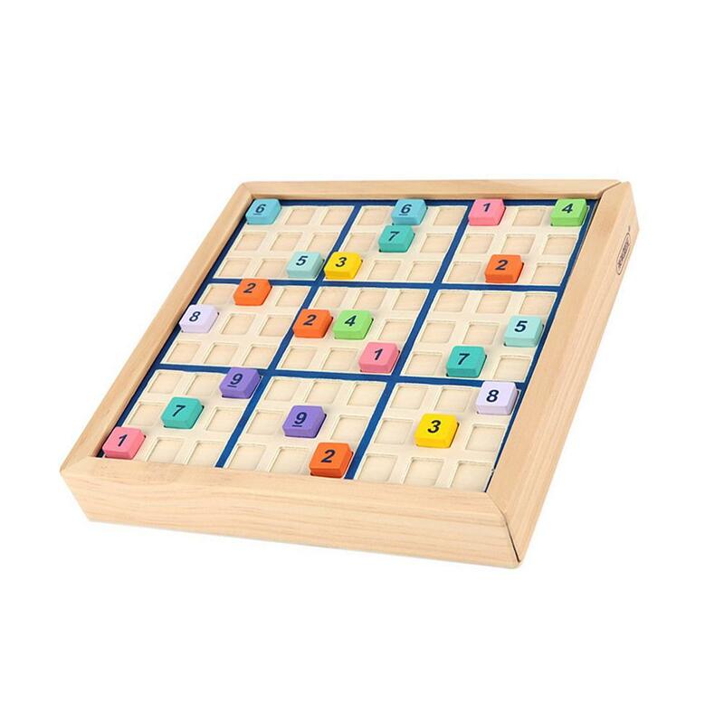سودوكو لعبة تعليمية ذكية لوحة خشبية ذكية لعبة اللعب المحمولة طفل كتلة ملونة تحسين التفكير المنطقي مهارات الرياضيات