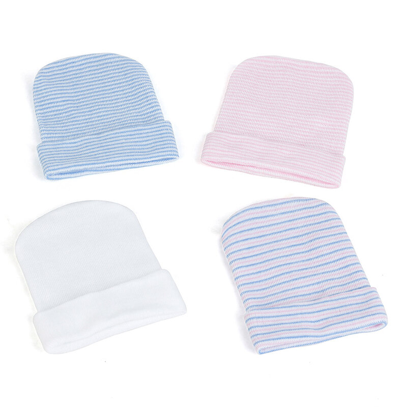 قبعات قبعات للأطفال البنات مخططة قبعات قطنية دافئة قبعات للأطفال حديثي الولادة قبعات مرنة قبعات للجنسين