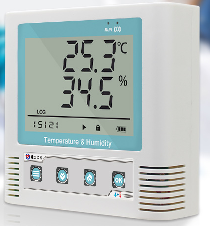 مستشعر درجة الحرارة والرطوبة عالي الدقة USB ، خزانة الأدوية مع سلسلة التبريد ، دقة عالية 0.1 ℃ ، 1.5% RH)