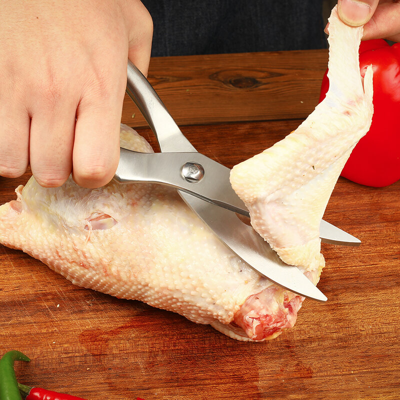 WAK المطبخ الدجاج العظام مقص مع قفل الظهر متعددة الوظائف شارب الفولاذ المقاوم للصدأ مقص المطبخ لقطع اللحوم الخس