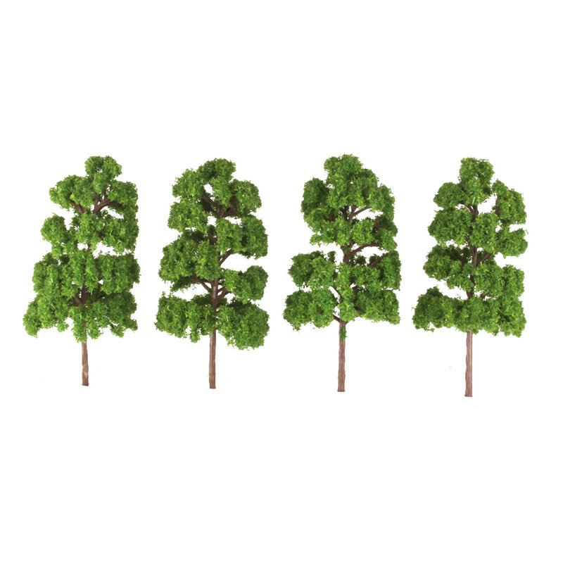10 أشجار نموذج أخضر 1:75 HO مقياس قطار السكك الحديدية لعبة الحرب Diorama مشهد