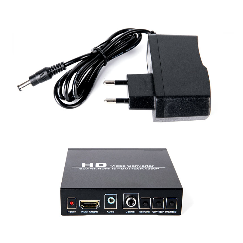 عالية الوضوح 1080P SCART HDMI إلى HDMI تحويل الفيديو الرقمية المحول الاتحاد الأوروبي/الولايات المتحدة قوة التوصيل محول ل HDTV HD