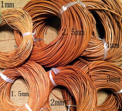 5 متر/مجموعة مصنع عالي الجودة لون مجوهرات براون حقيقي مستدير جلد طبيعي الحبال سوار الحبل سلسلة حبل