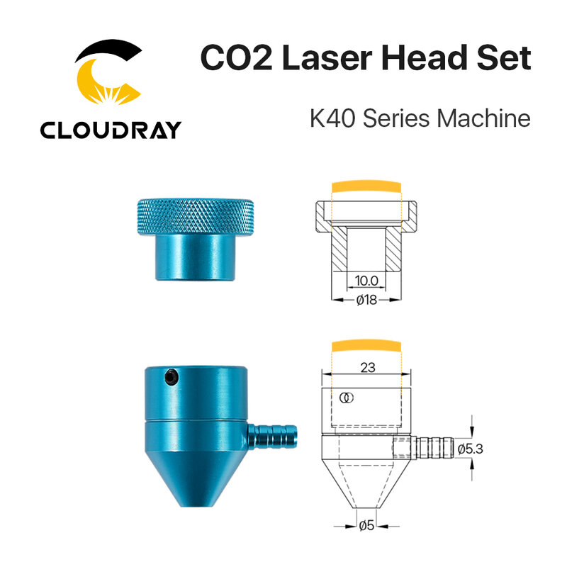 Cloudray CO2 ليزر رئيس ل K40 سلسلة النقش بالليزر آلة Cutiing عدسة ضياء 15/18 مللي متر البعد البؤري 50.8 مللي متر مرآة 20 مللي متر