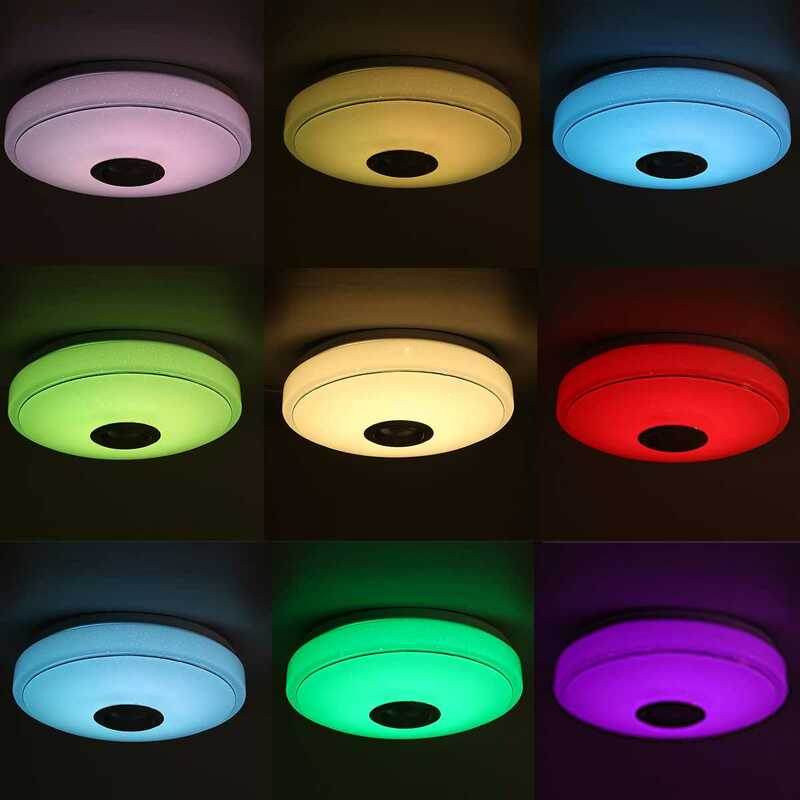 واي فاي RGB عكس الضوء LED أضواء السقف إضاءة المنزل APP بلوتوث الموسيقى ضوء غرفة نوم الحياة الذكية مصباح السقف مع جهاز التحكم عن بعد