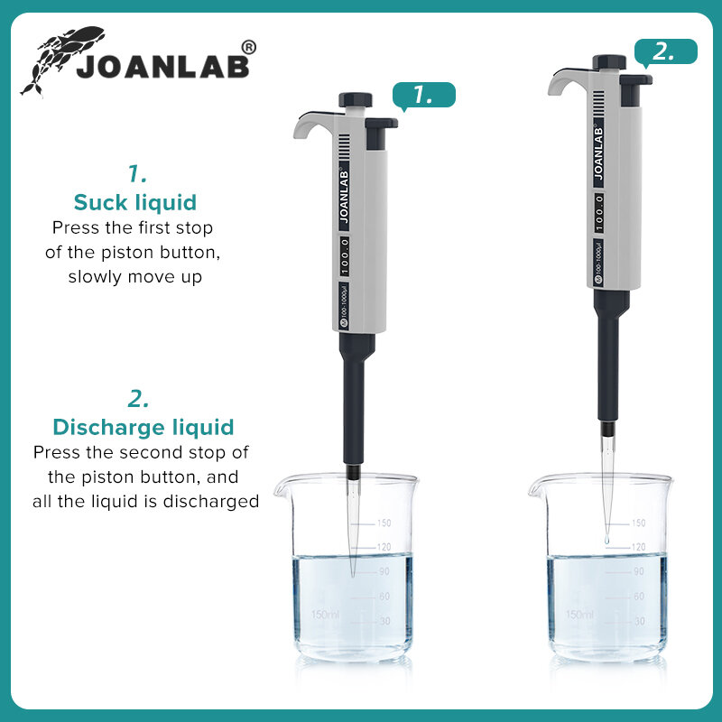 JOANLAB-مختبر ماصة بلاستيكية ، قطارة يدوية ، ميكروماصة رقمية قابلة للتعديل ، نصائح ماصة ، معدات المختبر