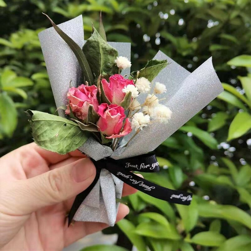 الإبداعية هدية صندوق الديكور Vintage باقة صغيرة الورود المجففة زهرة ل هدية عيد الحب عيد الأم الورود الزهور
