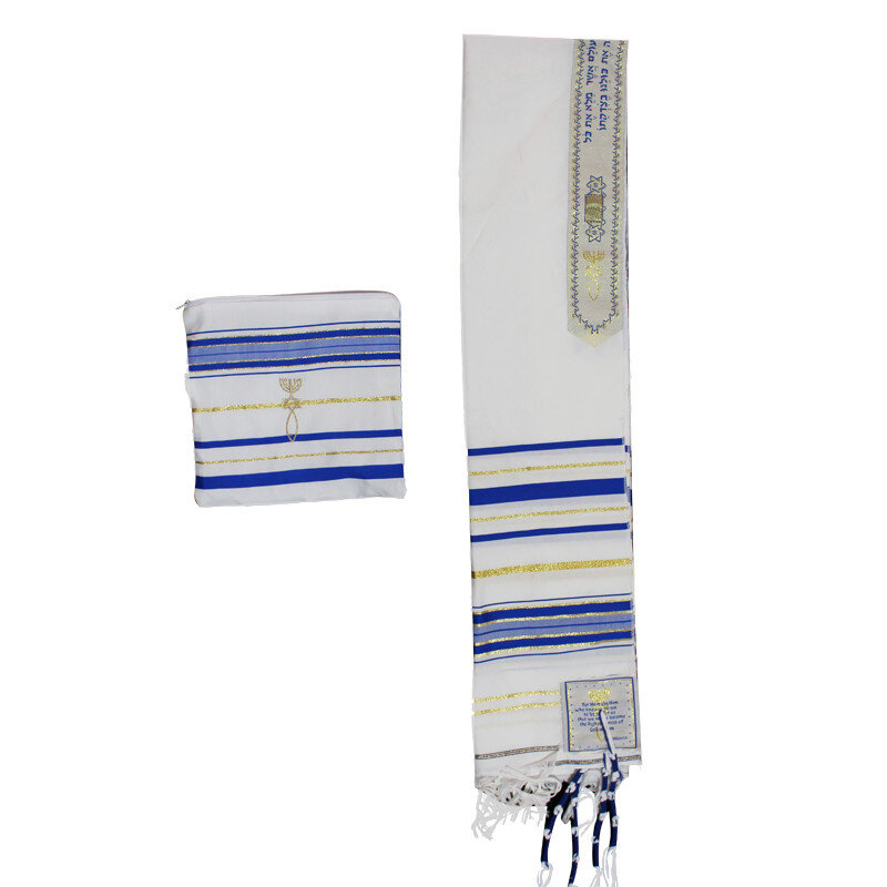رداء نسائي من Jedaica Tallit شال إسرائيل Talit مع حقيبة تاليس من البوليستر يلتف الصلاة 50x180cm