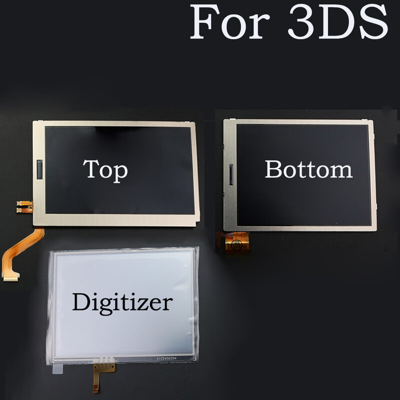 قطع غيار شاشة LCD علوية وعلوية سفلية لشاشة LCD نينتندو d 3DS مع محول الأرقام بشاشة تعمل بلمس شاشة زجاجية تعمل باللمس