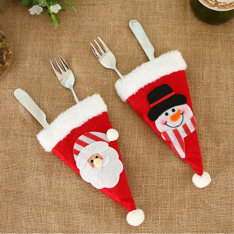 2021 جديد عيد الميلاد السنة الجديدة مهرجان الجدول الديكور حامل أدوات مائدة مطعم المنزل أدوات المائدة سكين شوكة الديكور حقيبة
