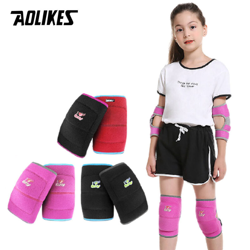 AOLIKES-وسادات الركبة للأطفال ، ومنصات الرقص ، واليوجا ، والتنس ، ودعم الركبة ، والرياضة ، والجمباز ، والتدريب ، والإكسسوارات الواقية