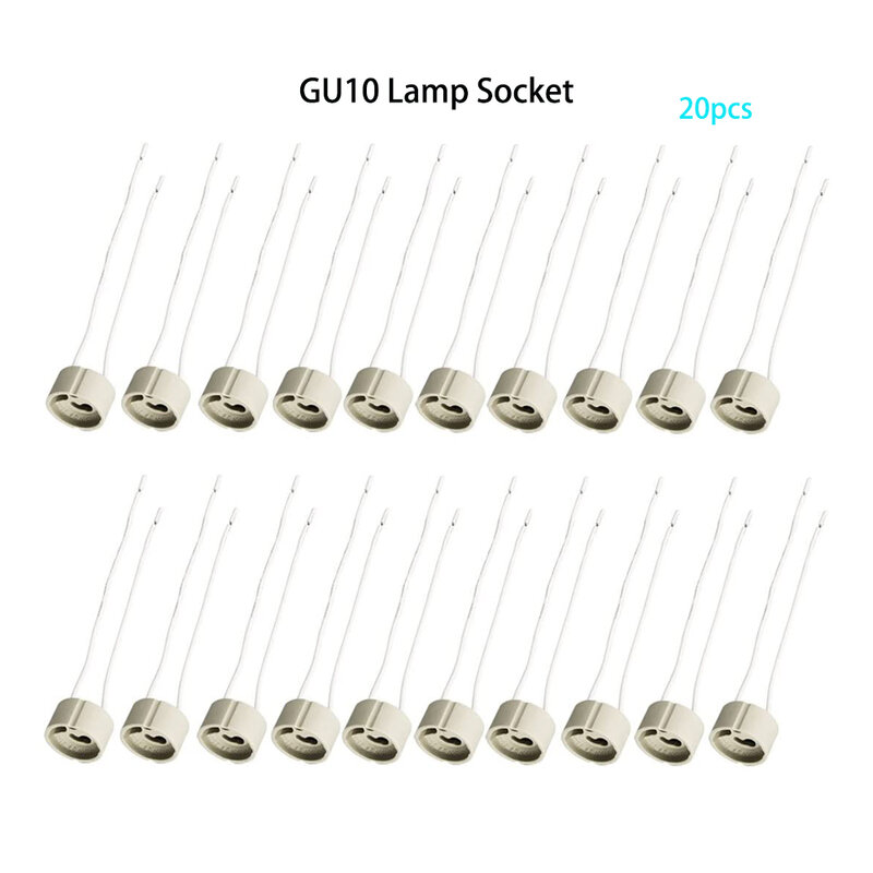 Gu10 السيراميك مصباح المقبس حامل ، قاعدة محول ، موصل الأسلاك ، لمبة led و الهالوجين ضوء الملحقات ، 20 قطعة/الوحدة