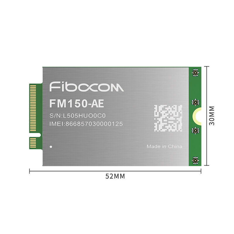 Fibocom FM150-AE 5G وحدة كوالكوم SDX55 شرائح SA/NSA 5G NR الفرعية 6 الفرقة LTE Cat20 M.2 مودم آسيا أوروبا أستراليا MIMO GNSS