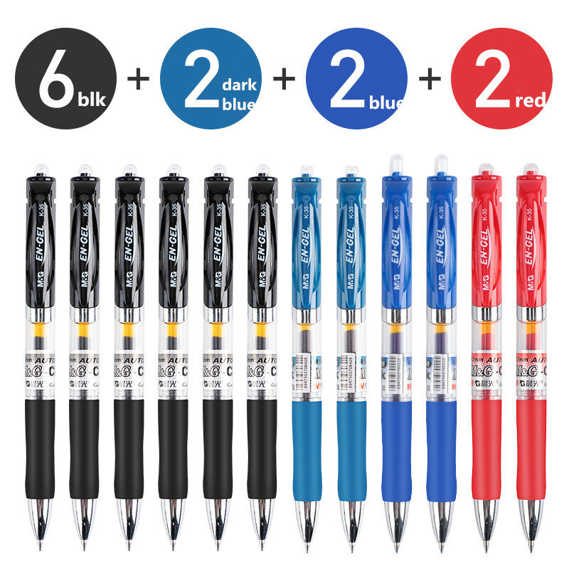 M & G K-35 0.5 مللي متر دفع نوع قلم محايد اللون الطلاب مكتب قلم خاص 12 قطعة/صندوق