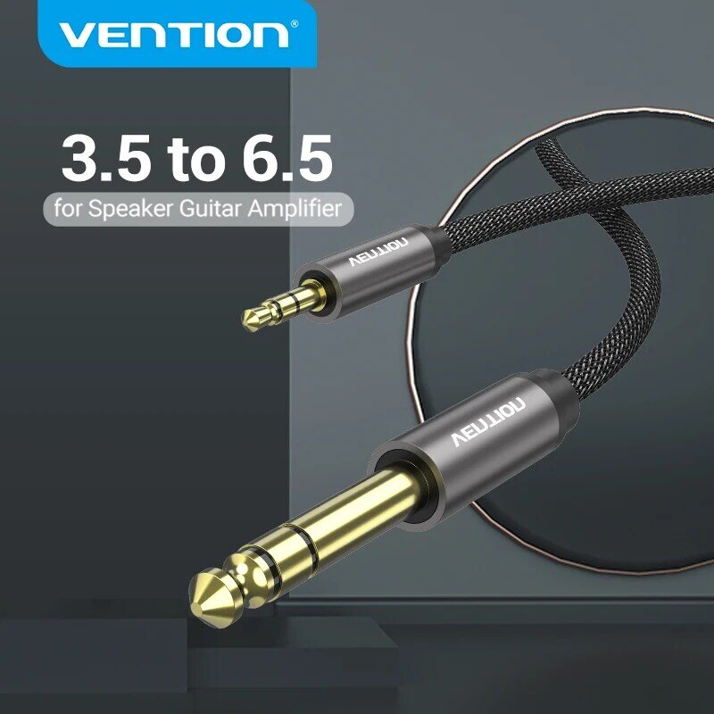 Vention 6.5 إلى 3.5 جاك كابل مساعد محول ل مكبر الصوت مكبر صوت الجيتار TRS الصوت كابل جاك 3.5 مللي متر إلى 6.5 مللي متر الصوت كابل شحن