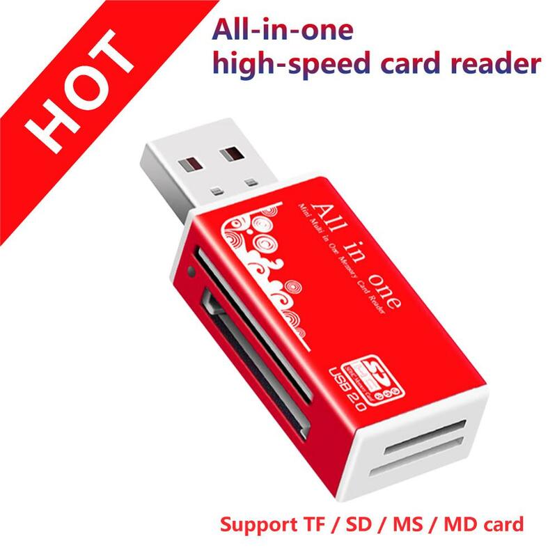 الكل في واحد قارئ بطاقات USB 2.0 قارئ البطاقات SD داعم محول تف سد مصغرة سد سدك مك مس
