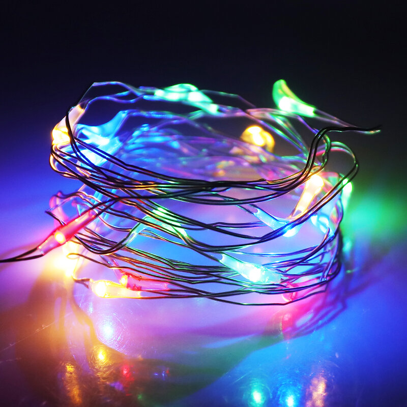 20 40 أضواء سلسلة جنية LED الأسلاك النحاسية بطارية تعمل بالطاقة عيد الميلاد عطلة الإضاءة جارلاند لعيد الحب الزفاف ديكور